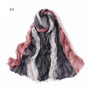 Hijab serti balinais progressif arc-en-ciel couleur mince froissé musulman dames châle - Product Image 3