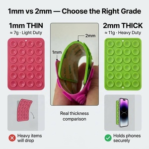 Alas Hisap Silikon Tebal 2mm 11g 24 Cup Daya Hisap Kuat Dua Sisi untuk Penyangga Ponsel di Cermin Dinding, Cermin, dan Selfie <span class=keywords><strong>Mount</strong></span> - Product Image 2
