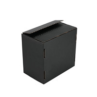 Caja de Regalo de Cartón Corrugado Kraft Negro Personalizable, Autosellable, con Recubrimiento UV, Relieve, Tira Desprendible y Logotipo Personalizado