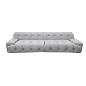 Sofá Chesterfield Italiano Ajustable, Minimalista, de Líneas Rectas Simples, en Tela Negra, Moderno, de Tres Plazas, para Sala de Estar - Product Image 1