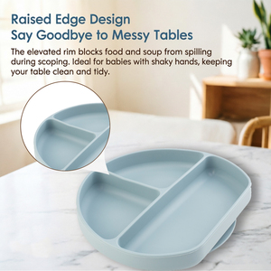 Assiette Bébé Premium à 3 Compartiments en Silicone avec Ventouse, Compatible Micro-ondes, Prix <span class=keywords><strong>de</strong></span> Gros Usine - Product Image 4