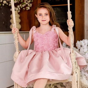 <span class=keywords><strong>Robe</strong></span> de fête moelleuse à bretelles spaghetti ornée de fleurs 3D <span class=keywords><strong>pour</strong></span> filles, idéale <span class=keywords><strong>pour</strong></span> les anniversaires, les mariages et les événements festifs - Product Image 2