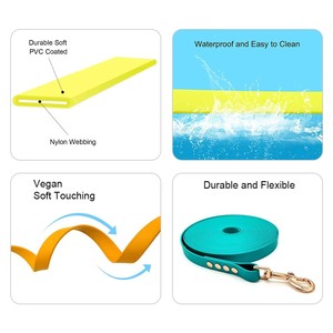 Laisse d'entraînement pour <span class=keywords><strong>chien</strong></span> imperméable aux couleurs personnalisées, 3m, 5m, 10m, laisse longue en PVC pour la randonnée et la natation - Product Image 4