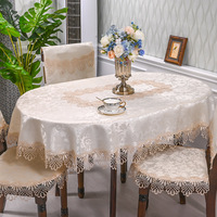 Europäischer Stil Luxuriöse Handgefertigte Bestickte Wasserdichte Maßgefertigte Spitzen-Blumen-Tischdecke für Esszimmer Hochzeit Party Dekoration