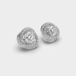 Sparkling Diamond <b>Stud</b> Earrings Crafted in 925 <b>Sterling</b> <b>Silver</b> Elegant Jewelry for Anniversary Bridal and Daily Wear - Product Image 2