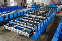 Mesin Pembentuk Gulungan Otomatis Penuh 1220mm 1250 mm 25 M/mnt Lapis Ganda untuk Pembuatan Panel Tron Profil Ganda