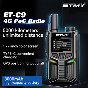 Walkie Talkie 4G LTE POC de Largo Alcance (5000KM) con GPS, Radio Inteligente ET-C9, Tarjeta SIM, USB Tipo C, Juego de 2 Unidades - Product Image 5