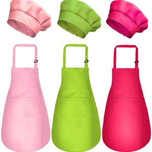 Juego de delantal reutilizable transfronterizo al por mayor, sombrero y falda de chef DIY para niños para hornear y hacer publicidad del fabricante - Product Image 5