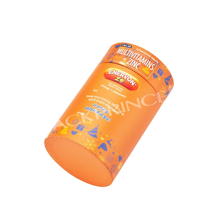Custom Printed Pharmaceutical Paper Tube, Luxury Cylinder Packaging For Health Products With Custom Logo