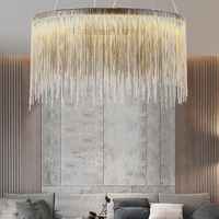 Chaîne en fer grand lustre argent rose or chaîne gland lumière luxe italien Plafonnier pour hôtel salon