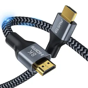 Cabo hdmi 2.1 banhado a ouro, alta qualidade, macho-macho 24k, 8k, 3d, 48gbps, hd, hdmi 2.1, hdtv hd, cabo hdmi 8k