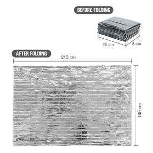 Couverture isotherme promotionnelle en Mylar pour le corps, couverture de survie d'urgence en aluminium PE pour l'extérieur et les voyages, couverture réfléchissante pour la conservation de la chaleur - Product Image 2