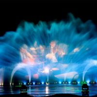 Fuente musical grande para exteriores, fuente de agua con espectáculo de luces programable para plaza de la ciudad