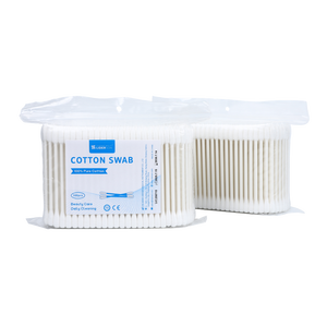 Hisopos de Algodón 100% Biodegradables, Orgánicos y Naturales, 300 Unidades/Bolsa, Punta Redonda, Palito de Papel, con Bolsa - Product Image 5