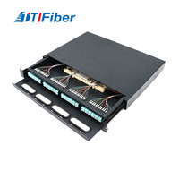 Boîtier de distribution optique haute densité 1U 96 cœurs LC MM OM3 OM4 avec adaptateurs et pigtails pour armoire rackable