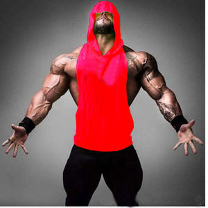 Canotta Estiva Casual in Cotone con Cappuccio Personalizzata per <span class=keywords><strong>Uomo</strong></span>, Traspirante, ad Asciugatura Rapida, Ecologica, Anti-Pilling, per Bodybuilding e Muscoli - Product Image 4