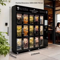 Distributeur automatique de fleurs SQU - Service 24h/24, entièrement automatique, multifonctionnel, capacité de 15 rangées, fleurs fraîches, écran tactile de 21,5 pouces