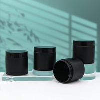 100ml 120ml 150ml 200ml 250ml 500ml Emballage cosmétique PET Pot de crème noire Conteneur de protéines