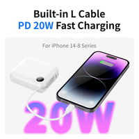Grosir Pabrik OEM Logo Terpasang 2 Kabel Penyangga Magnetik Power Bank Mini Kecepatan Tinggi PD20W Kualitas Tinggi 10000mAh Portabel