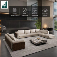 Ensemble de canapés de direction en forme de L, style moderne minimaliste, en cuir véritable de luxe, modulaire, pour salle de réception de PDG