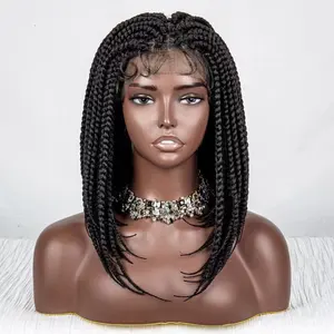 Jennifer Wholesale African 24 Inches 32 Inches Synthetic Hair Braided Wigs Lace Front Wig Braids For Black Women