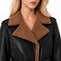 Poncho en polyester vintage français pour femme, col mandarin, style cape décontractée, vêtement d'extérieur, personnalisable OEM ODM, vente en gros