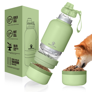 3 in 1 Portable <strong>Dog</strong> <strong>Water</strong> Bottle <strong>Dog</strong> <strong>Bowls</strong> Stainless Steel Insulated Outdoor Travel Food and Drinking Feeder - Product Image 6