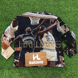 Fabricant de vêtements pour hommes, <span class=keywords><strong>pull</strong></span> en tapisserie de <span class=keywords><strong>basket</strong></span>-ball personnalisé, tissage jacquard, tapisserie, pulls pour hommes - Product Image 4