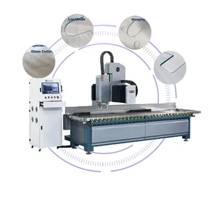 CNC Glass Notching Machine Mesin Bor Penggilingan Kaca dengan Alat Perpustakaan