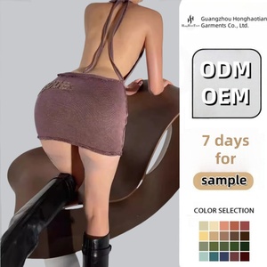 2025 abiti di moda firmati personalizzati da <span class=keywords><strong>donna</strong></span> Casual da <span class=keywords><strong>donna</strong></span> senza schienale in <span class=keywords><strong>cotone</strong></span> estivo Sexy per feste Mini abiti aderenti da <span class=keywords><strong>donna</strong></span> - Product Image 2