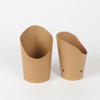 Porte-frites en carton kraft brun, gobelet jetable en papier, gobelet alimentaire pour collations