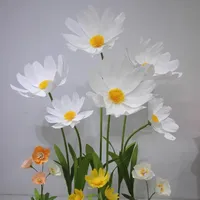 Bunga Daisy Kertas Raksasa untuk Dekorasi Jalan Pernikahan, Latar Belakang Pesta Ulang Tahun, Hiasan Rumah, Tata Letak Bunga Daisy di Jendela