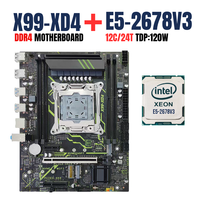 PANDL NEW X99-XD4 M-ATX 4X DDR4 ECC RAM Gaming Motherboard Kit Intel Xeon E5 2678 V3 X99 Motherboard Combo Xeon X99 Kit.