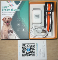 Pelacak GPS hewan peliharaan, pelacak GPS untuk anjing kucing Beidou tahan air IPx6 plastik akurat lokasi LED Flash Beeping Alarm baterai 850mAh pintar