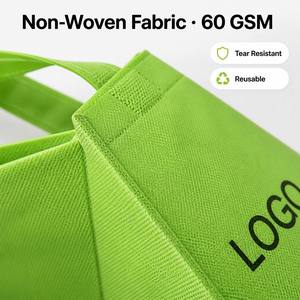 Sac fourre-tout pliable SHANGHONG beige, réutilisable et recyclable, en tissu non tissé, idéal pour les voyages et les activités de plein air - Product Image 3
