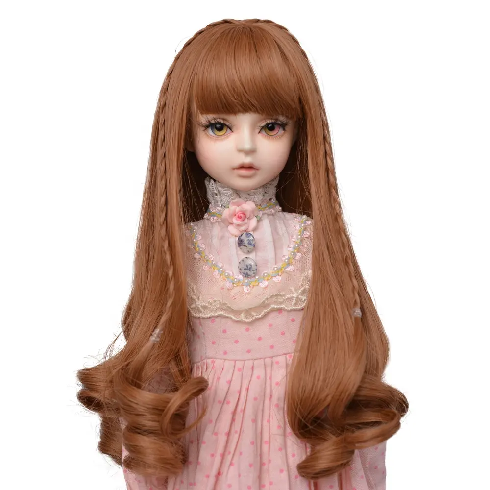 Оптовая продажа, куклы BJD, используют красочные градиентные синие длинные кудрявые волосы, парики