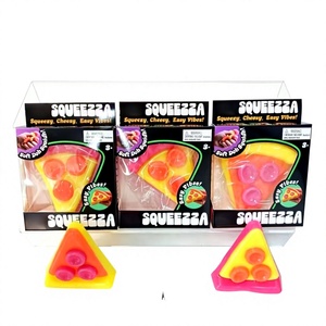 Jouet à presser en caoutchouc TPR en forme de pizza, à récupération lente, gadget anti-stress, best-seller transfrontalier, vente en gros - Product Image 1