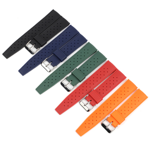 Bracelet de montre sport en silicone caoutchouc étanche à dégagement rapide Tropical, sangle de plongée premium 20mm 22mm 3mm d'épaisseur, multicolore - Product Image 2