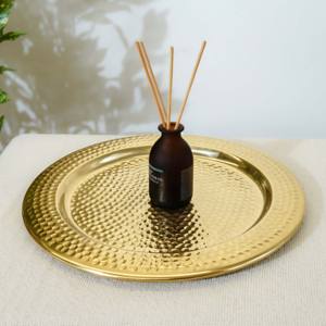 Bandejas Decorativas de Metal Martillado, Plato Pequeño y Elegante para Decoración del Hogar, Centro de Mesa Moderno, Hecho a Mano, Elegante y Duradero - Product Image 5