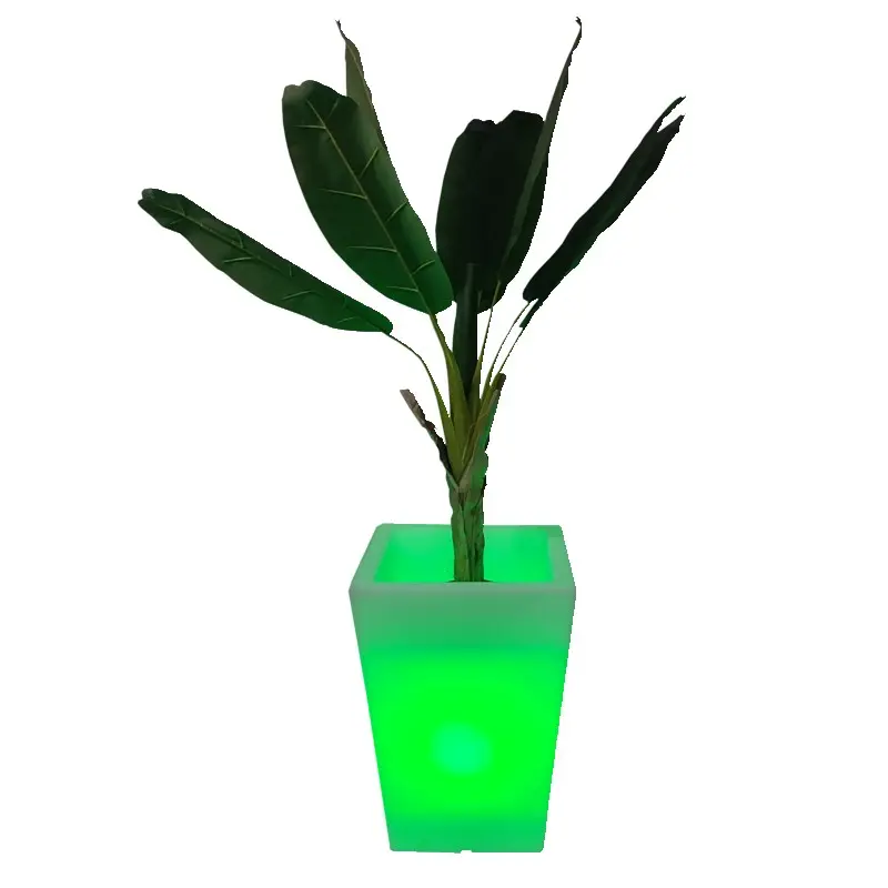 LED Blumenvase Blumentopf, 70cm hoch große Stehvase, Garten Stehlampe Licht im Freien