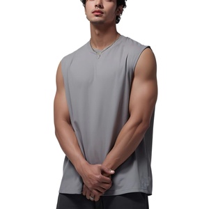 Factory Supply Men's Cotton <b>Blend</b> Plus Size Tank Top With Round Neck - Tank Tops Mens - Product Image 1