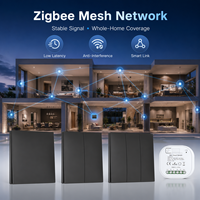 Panneau mural sans fil Zigbee Intellect auto-alimenté, durable, étanche, double pôle, en matériau PC, portée 100m, IP44