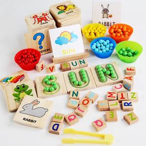 <span class=keywords><strong>Jeu</strong></span> d'Apprentissage Montessori en Bois : Lettres, Mots, Orthographe et Perles à Clipser avec Cartes Lumineuses pour Enfants - Product Image 3