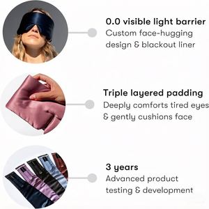 100% Mulberry Silk Thickened Blackout Adjustable Magic Strap <b>Sleep</b> <b>Mask</b> for Side Sleeping Eye Care - Product Image 3