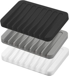 Plateau à savon en silicone, best-seller, matériau souple et flexible, séchage rapide, anti-dérapant, idéal pour l'évier de la salle de bain ou la douche - Product Image 1