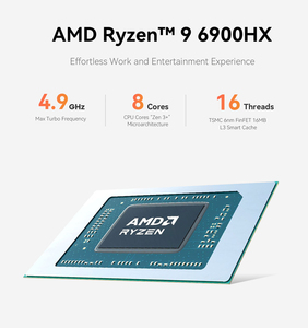 Precio barato Mini <span class=keywords><strong>Pc</strong></span> Ryzen 9 6900HX Gen 8 Core 16 Thread M.2 NVME <span class=keywords><strong>DDR5</strong></span> <span class=keywords><strong>RAM</strong></span> Wifi6 Computadora de escritorio Mini <span class=keywords><strong>PC</strong></span> - Product Image 4
