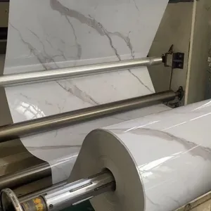 High gloss marble PVC sheet rigid PVC foil roll for cabinet wall panels UV decorative vinyl film for MDF WPC