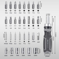 30 pièces clé à cliquet durable bricolage ensemble d'outils à main tournevis à cliquet avec douille et tête de tournevis