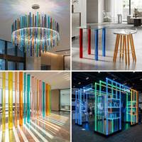 Barre en acrylique transparente effet diamant, résistante aux UV et à la chaleur, en PMMA, pour présentoirs d'exposition, éclairage et décoration, couleurs personnalisées disponibles