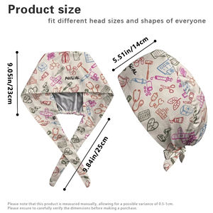 Cuffie Chirurgiche Premium in Raso con Foro per Coda di Cavallo e Laccio Regolabile per Donne nel Settore Medico e Dentistico - Product Image 2